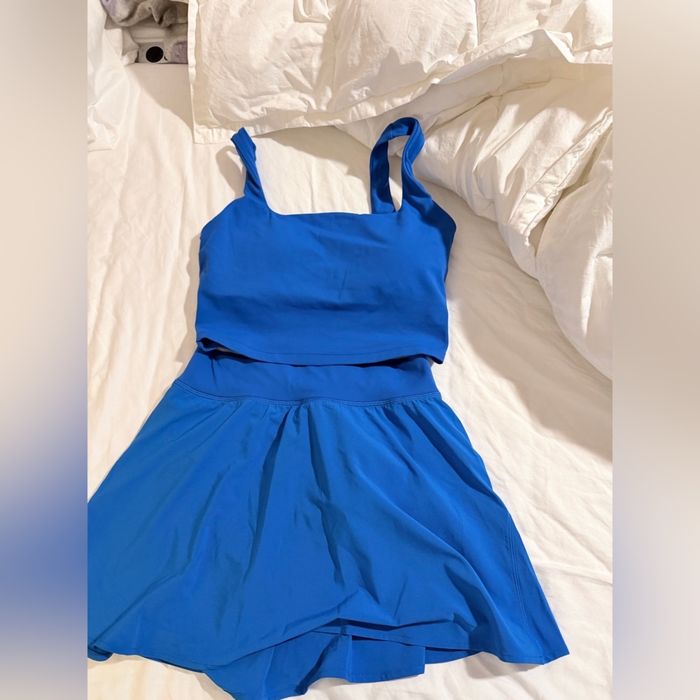 CRZ YOGA Cobalt Blue Active Tank & Skirt Set